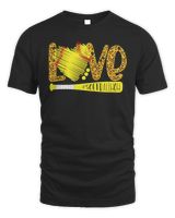 love softball mom leopard Unisex Standard T-Shirt black s